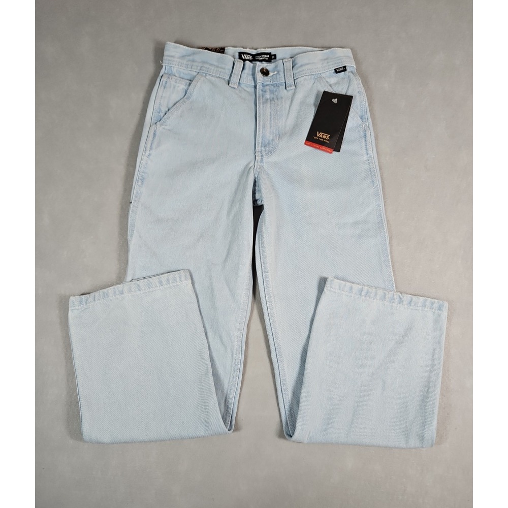 Vans Boys Light Wash Relaxed Fit Drill Chore Carpenter Jeans Size 26/12 NWT